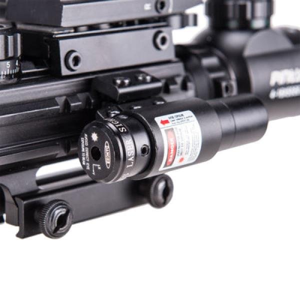 3 in 1 Scope Combo, 4-16x50EG Illuminated Rangefinder Rifle Scope, Red Laser × 4